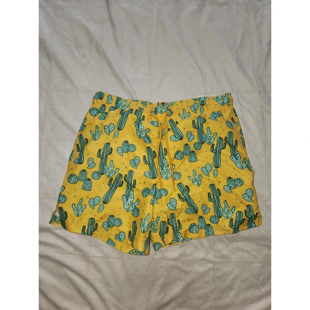 Mens George Swimtrunks Shorts. Cactus. Yellow. Mens M 32-34